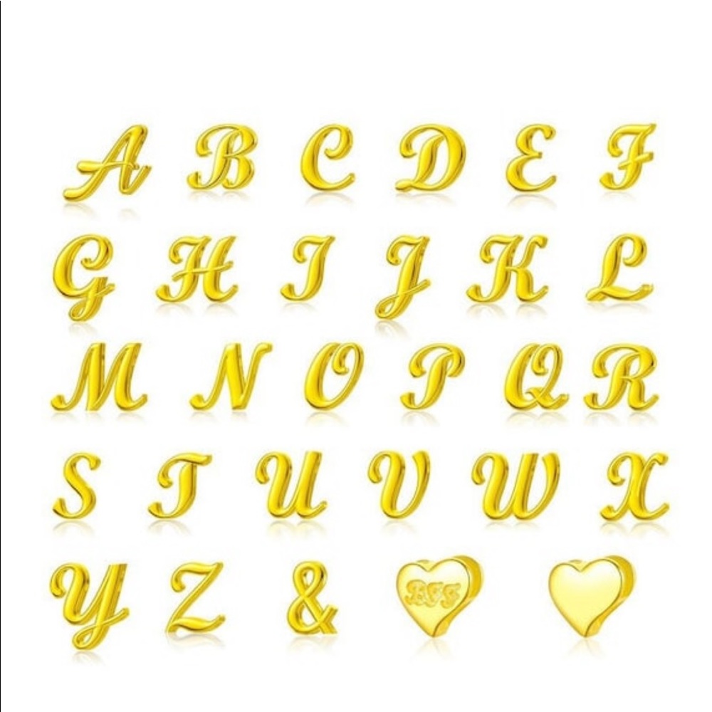 Sterling Silver, Initial Charms, Alphabet Charms, Letter Pendants, 925 Silver,